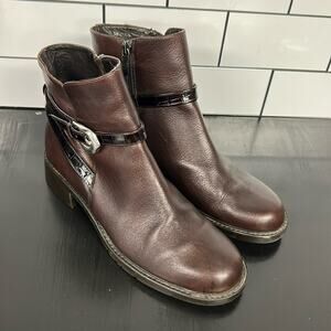 Brighton Booties Brown Leather Vintage Ankle Boots Kathy Women’s Size 9N Narrow